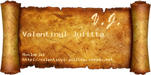 Valentinyi Julitta névjegykártya
